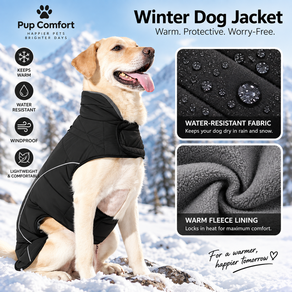 Dog Winter Turtleneck Coat  Warm Fleece Jacket